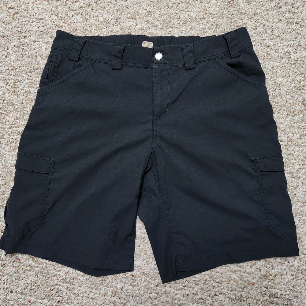 Duluth Trading Dry on the Fly 10" Cargo Shorts Womens 16 Black Nylon Hiking